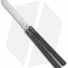 Squid Industries Krake Raken V2.5 Tanto Balisong Knife Black (4.5" Satin)