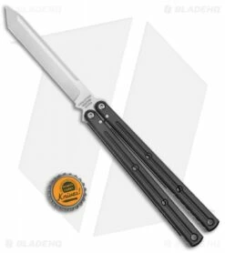 Squid Industries Krake Raken V2.5 Tanto Balisong Knife Black (4.5" Satin) -Kershaw Sales Shop Squid Industries Krate Raken V2 Tanto Balisong Black Satin BHQ 103094 jr bottlecap