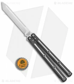 Squid Industries Krake Raken V2.5 Tanto Balisong Knife Dual-Tone (4.5" Satin) -Kershaw Sales Shop Squid Industries Krate Raken V2 Tanto Balisong Black Silver Silver BHQ 103095 jr bottlecap