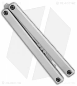 Squid Industries Mako Bottle Opener Balisong Trainer Silver (4.3" SW) -Kershaw Sales Shop Squid Industries Mako Bottle Opener Balisong Trainer Silver 4.3SW BHQ 102473 LS Side