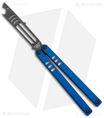 Squid Industries Mako V4.5 Bottle Opener Balisong Trainer Blue (4.3" Black) 1 Squid Industries Mako V4.5 Bottle Opener Balisong Trainer Blue (4.3" Black)