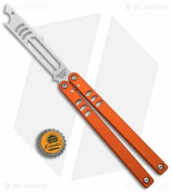 Squid Industries Mako V4.5 Bottle Opener Balisong Trainer Orange (4.3" SW) -Kershaw Sales Shop Squid Industries Mako V4.5 Bottle Opener Balisong Trainer Orange SW BHQ 177935 jr bottlecap