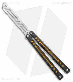 Squid Industries Nautilus Balisong Trainer Knife V2 Black Gold (4.5" Satin)