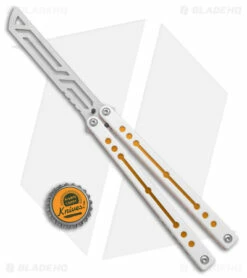 Squid Industries Nautilus Balisong Trainer Knife V2 Winter Gold (4.5" Satin) -Kershaw Sales Shop Squid Industries Nautilus Balisong Trainer V2 Winter Gold Satin BHQ 177516 jr bottlecap