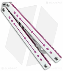 Squid Industries Nautilus Balisong Trainer V2 Winter Pink (4.5" Satin) -Kershaw Sales Shop Squid Industries Nautilus Balisong Trainer V2 Winter Pink Satin BHQ 176667 jr side