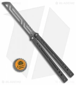 Squid Industries Nautilus Butterfly Balisong Trainer (Black DLC) -Kershaw Sales Shop Squid Industries Nautilus Butterfly Balisong Trainer Black Cerakote BHQ 112204 LS Bottlecap