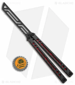 Squid Industries Nautilus Butterfly Balisong Trainer CF/Inked Red (4.4" Black) -Kershaw Sales Shop Squid Industries Nautilus Butterfly Balisong Trainer CF Inked Red BHQ 145415 jr bottlecap