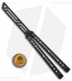 Squid Industries Nautilus Butterfly Balisong Trainer CF/Silver (4.4" Black) -Kershaw Sales Shop Squid Industries Nautilus Butterfly Balisong Trainer CF Inked Silver BHQ 145414 jr bottlecap
