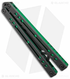Squid Industries Nautilus Butterfly Balisong Trainer Inked Green Al (4.5" Black) -Kershaw Sales Shop Squid Industries Nautilus Butterfly Balisong Trainer Inked Green Black BHQ 175174 jr side