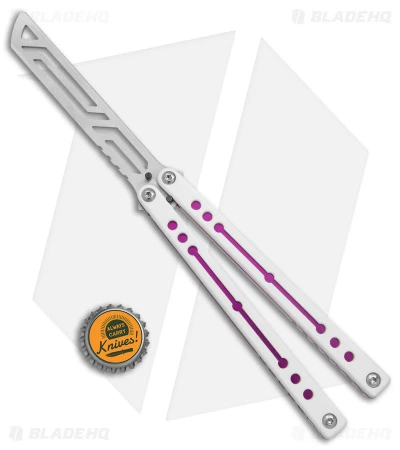 Squid Industries Nautilus Balisong Trainer V2 Winter Purple (4.5" Satin) 4 Squid Industries Nautilus Balisong Trainer V2 Winter Purple (4.5" Satin) - Image 4