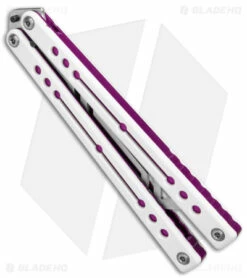 Squid Industries Nautilus Balisong Trainer V2 Winter Purple (4.5" Satin) 6 Squid Industries Nautilus Balisong Trainer V2 Winter Purple (4.5" Satin) -Kershaw Sales Shop Squid Industries Nautilus Butterfly Balisong Trainer V2 Winter Purple Satin BHQ 177941 jr side