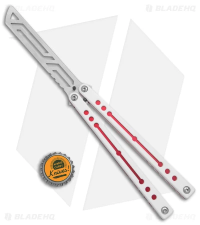 Squid Industries Nautilus Butterfly Balisong Trainer V2 Winter Red (2.5" Satin) 4 Squid Industries Nautilus Butterfly Balisong Trainer V2 Winter Red (2.5" Satin) - Image 4