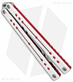 Squid Industries Nautilus Butterfly Balisong Trainer V2 Winter Red (2.5" Satin) 6 Squid Industries Nautilus Butterfly Balisong Trainer V2 Winter Red (2.5" Satin) -Kershaw Sales Shop Squid Industries Nautilus Butterfly Balisong Trainer V2 Winter Red Satin BHQ 177939 jr side