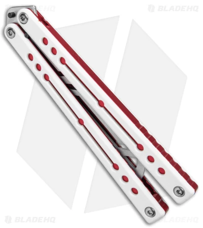 Squid Industries Nautilus Butterfly Balisong Trainer V2 Winter Red (2.5" Satin) 2 Squid Industries Nautilus Butterfly Balisong Trainer V2 Winter Red (2.5" Satin) - Image 2