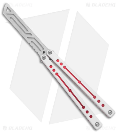 Squid Industries Nautilus Butterfly Balisong Trainer V2 Winter Red (2.5" Satin) 1 Squid Industries Nautilus Butterfly Balisong Trainer V2 Winter Red (2.5" Satin)