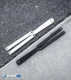 Squid Industries Squiddy Butterfly Balisong Trainer White PVC (4.3" White) -Kershaw Sales Shop Squid Industries Squiddy B Butterfly Balisong Trainer Black Acetal Black BHQ 113611 kp black white web