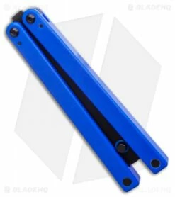 Squid Industries Squiddy-U Butterfly Balisong Trainer Blue (4.3" Black) -Kershaw Sales Shop Squid Industries Squiddy U Butterfly Balisong Trainer Blue 4.3 Black BHQ 134533 LS Side