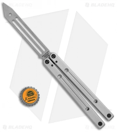 Squid Industries Squidtrainer V3.5 Butterfly Balisong Trainer Silver (4.5" SW) 4 Squid Industries Squidtrainer V3.5 Butterfly Balisong Trainer Silver (4.5" SW) - Image 4