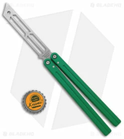 Squid Industries Triton Butterfly Balisong Trainer Green V2 (Stonewash Trainer) -Kershaw Sales Shop Squid Industries Triton Butterfly Balisong Trainer Green V2 SW BHQ 175092 jr bottlecap