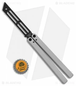 Squid Industries Triton Inked Butterfly Balisong Trainer Silver (Black Trainer) -Kershaw Sales Shop Squid Industries Triton Butterfly Balisong Trainer Silver Black Trainer BHQ 105291 jr bottlecap