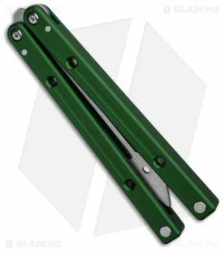 Squid Industries Squidtrainer V4 Butterfly Balisong Trainer Green (4.5" SW) -Kershaw Sales Shop Squid industries Squidtrainer V4 Butterfly Balisong Trainer Green 4in SW BHQ 178753 td side