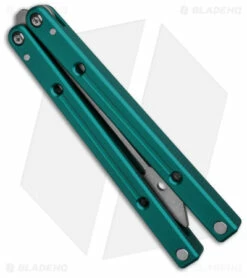 Squid Industries Squidtrainer V4 Butterfly Balisong Trainer Teal (4.5" SW) -Kershaw Sales Shop Squid industries Squidtrainer V4 Butterfly Balisong Trainer Teal 4in SW BHQ 178752 td side