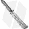 Bear Ops Damascus Dagger Butterfly Knife Silver (4.5" Damascus) B-500-LD-36008