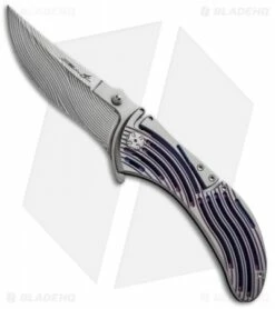 Brian Tighe Custom Medium Tighe Rod Folding Knife Gray/Blue Ti (3.5" Satin)
