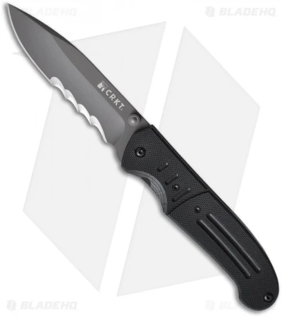 CRKT Ignitor T Spring Assisted Knife W/ Black G10 (3.38" Gray Serr) 6865 1 CRKT Ignitor T Spring Assisted Knife W/ Black G10 (3.38" Gray Serr) 6865