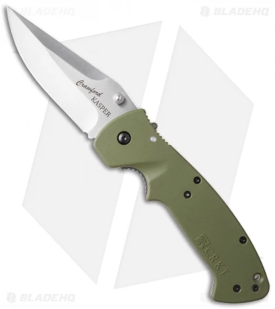 CRKT Crawford Kasper Liner Lock Knife OD Green Zytel (3.75" Satin) 6773SOD 1 CRKT Crawford Kasper Liner Lock Knife OD Green Zytel (3.75" Satin) 6773SOD