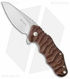 CRKT Onion Wrinkle 2 Folding Knife Brown (2.75" Satin) K200BXP