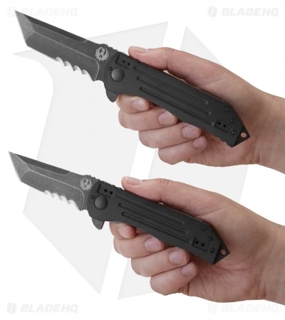 CRKT Ruger Knives 2-Stage Tanto Flipper Knife (4" Black SW Serr) R2102K 3 CRKT Ruger Knives 2-Stage Tanto Flipper Knife (4" Black SW Serr) R2102K - Image 3