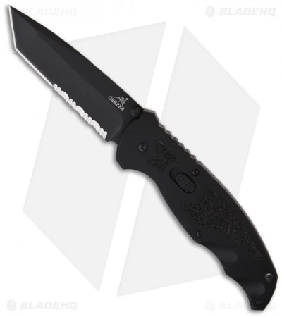 Gerber Answer 3.25 Spring Assisted Tanto Knife (3.3" Black Serr) 1970 1 Gerber Answer 3.25 Spring Assisted Tanto Knife (3.3" Black Serr) 1970