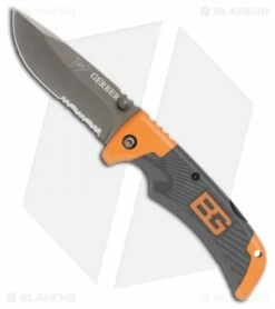 Gerber Bear Grylls Scout Lockback Knife (3.63" Gray Serr) 31-000754