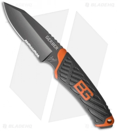 Gerber Bear Grylls Compact Fixed Blade Knife (3.4" Black Serr) 31-001066 1 Gerber Bear Grylls Compact Fixed Blade Knife (3.4" Black Serr) 31-001066