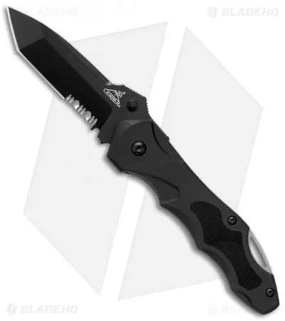 Gerber Kiowa Folding Tactical Knife Tanto (3" Black Serr) 1 Gerber Kiowa Folding Tactical Knife Tanto (3" Black Serr)