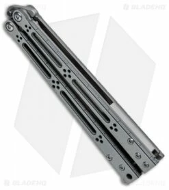 Hom Design Basilisk-R Balisong Butterfly Knife Gray/Black G10 (Bead Blast) -Kershaw Sales Shop hom design basilisk R gray g10 BHQ 37145 er spine