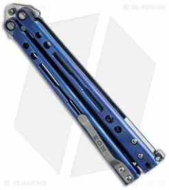 Hom Design Specter Evo Titanium Balisong Butterfly Knife Blue (4.4" Two-Tone) -Kershaw Sales Shop hom specter evo blue side cm