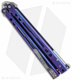 Hom Design Specter Evo Titanium Balisong Butterfly Knife Purple (4.4" Two-Tone) -Kershaw Sales Shop hom specter evo purple side cm