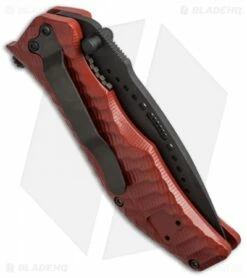 HTM Darrel Ralph Gun Hammer Bowie Spring Assisted Knife Red (3.5" Black) -Kershaw Sales Shop htm gun hammer assist crimson red dlc r cm side