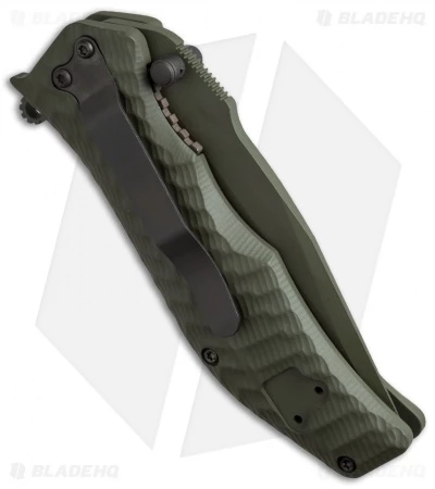 HTM Darrel Ralph Gun Hammer Bowie Spring Assisted Knife OD Green (3.5" OD Green) 3 HTM Darrel Ralph Gun Hammer Bowie Spring Assisted Knife OD Green (3.5" OD Green) - Image 3