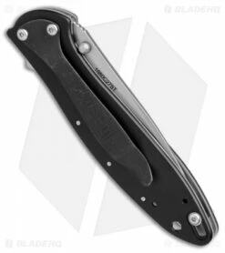 Kershaw Leek Assisted Opening Knife Black (3" Bead Blast Serr) 1660C27ST -Kershaw Sales Shop kershaw leek black bb KS1660C27ST BHQ 49610 er side