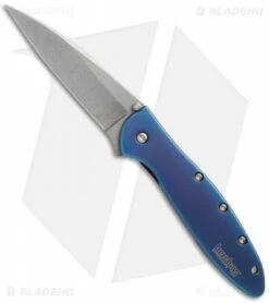 Kershaw Leek Assisted Opening Knife Blue (3" Stonewash) 1660SWBLUE