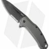Kershaw Link Drop Point Knife Gray Aluminum (3.25" BlackWash Serr) 1776GRYBWST