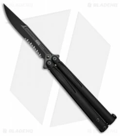 Microtech Tachyon III Balisong Butterfly Knife (4.5" Black Serr) 173-2