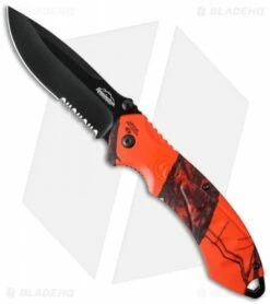 Remington FAST 2.0 Large Spring Assisted Knife Orange Camo (3.5" Black Serr)