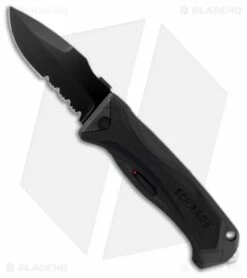 Schrade SCHA6LBS Drop Point Spring Assisted Knife (3.75" Black Serr)