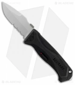 Schrade SCHA6LS Drop Point Spring Assisted Knife (3.75" Bead Blast Serr)