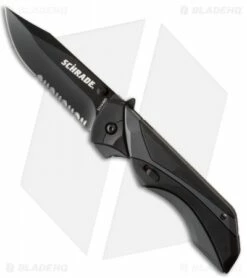 Schrade 24/7 MAGIC Spring Assisted Knife Gray/Black (3.25" Black Serr) SCHA8BS