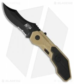 Smith & Wesson Desert MAGIC Spring Assisted Knife (3" Black Serr) SWMP1BSD